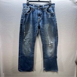 CJ Black Distressed Bootcut Jeans‎ Mens 32/30 Cotton Denim Embroidered 2801